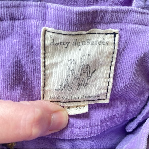Dotty Dungarees 4 / 5 Lilac Corduroy Overalls - Picture 7 of 11